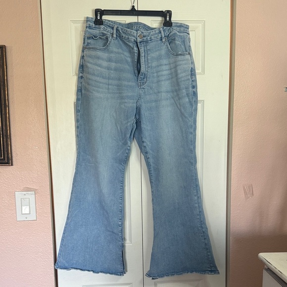 American Eagle Outfitters Denim - American Eagle Outfitters Light Blue Curvy Super High Rise Flare Jeans size 18S